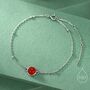 Sterling Silver Genuine Red Onyx Bracelet, thumbnail 1 of 12