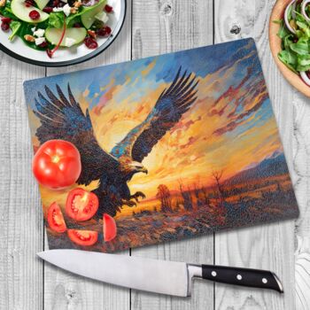 Golden Eagle Textured Glass Chopping Board, 3 of 8