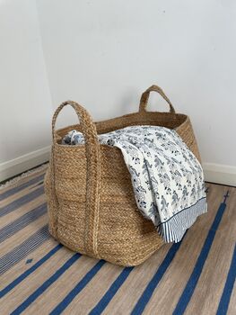 Extra Large Natural Braided Jute Storage Basket, 2 of 11
