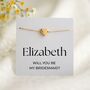 Bridesmaid Gift, Heart Birthstone Bracelet With Custom Card, thumbnail 1 of 11