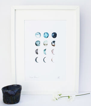 Moon Phases Watercolour Print, 2 of 3