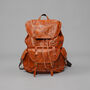 Military Style Genuine Leather Backpack In Brown, thumbnail 12 of 12