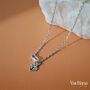 Round Purple Rhinestone Sterling Silver 925 Necklace, thumbnail 4 of 5