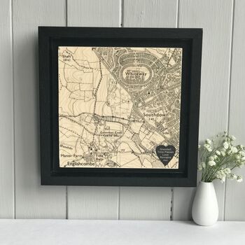 Personalised Memorial Location Map Printed On Wood, 7 of 10