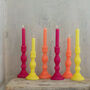 Candlestick Shaped Candle Bright Coral, thumbnail 3 of 4
