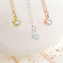 Aquamarine Rose/Gold Plated Silver Birthstone Earrings, thumbnail 4 of 5