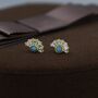 Blue Opal Fan Stud Earrings In Sterling Silver, thumbnail 6 of 11
