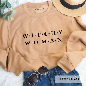 Witchy Woman Autumn Celestial Halloween Jumper, 3 of 4
