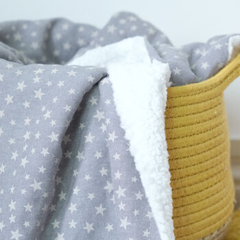 Personalised Star Grey Baby Blanket, 4 of 6