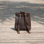 Minimalist Genuine Grain Leather Backpack Black, thumbnail 11 of 12