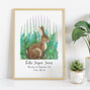 Personalised Rabbit New Baby Fine Art Print, thumbnail 1 of 6