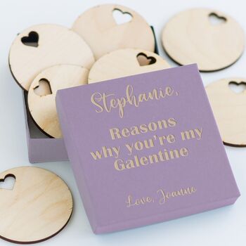 Personalised 'Reasons You’re My Galentine' Token Box, 2 of 2