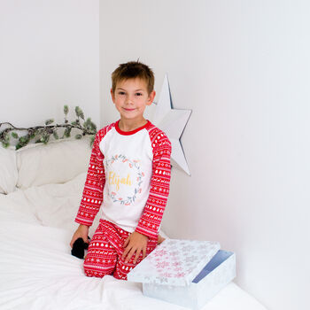 Personalised Nordic Kids Christmas Pyjamas, 4 of 12