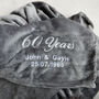 Personalised Diamond Anniversary 60 Years Married Blanket, thumbnail 2 of 3