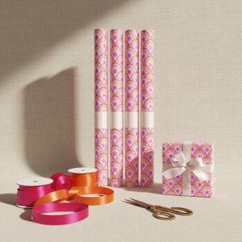 Cosmos Pink Flower Gift Wrap Set, 6 of 11