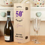 50th Birthday Hinged Wooden Bottle Gift Box, thumbnail 1 of 2