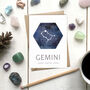 Gemini Star Sign Constellation Birthday Card, thumbnail 1 of 2