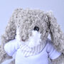 Personalised Grey Fluffy Bunny Soft Toy, thumbnail 2 of 5