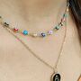 Personalized Colourful Evil Eye Initial Choker Necklace, thumbnail 1 of 6