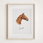 Horse And Rider Portrait Gift, Custom Hand Drawn Print, thumbnail 7 of 9