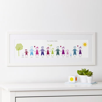 Personalised Stick Family Portrait Print, 3 of 9