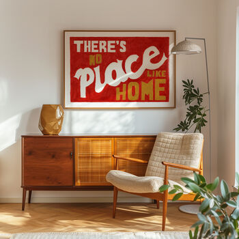 There's No Place Like Home Retro Horizontal Wall Print, 6 of 8