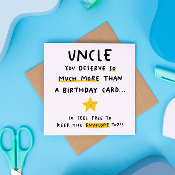'Uncle Keep The Envelope' Funny Birthday Card, 2 of 2
