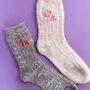 Embroidered Neon Fleck Icon Cosy Socks, thumbnail 2 of 3