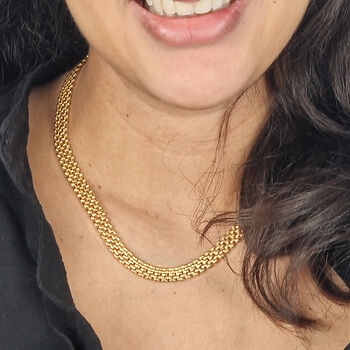 18k Gold Vermeil Plated Woven Necklace, 3 of 7
