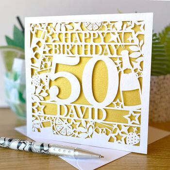 Personalised Age And Name Cocktail Birthday Card, 2 of 3