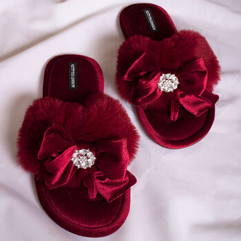 Amelie Toe Post Slipper In Red, 2 of 5