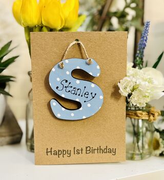 Personalised 1st Birthday Letter Wooden Keepsake Card, 3 of 10