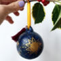 Celestial Hand Painted Ceramic Bauble, thumbnail 4 of 9
