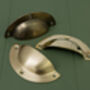 Solid Polished Brass Round Cup Pulls, thumbnail 2 of 2