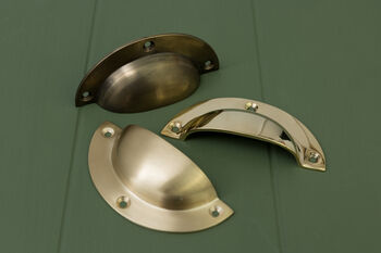Solid Polished Brass Round Cup Pulls, 2 of 2