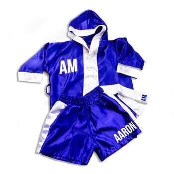 Personalised Boxing Gown And Short Set Kids And Baby, 3 of 6