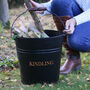 Black And Copper Iron Log Kindling Bucket, thumbnail 1 of 11