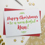 Christmas Card For Wonderful Nan, Nanna Or Nanny, thumbnail 1 of 3