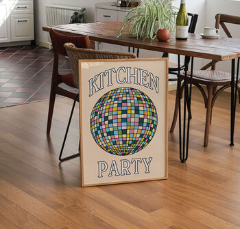 Kitchen Party Print In Cream, 3 of 3