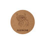 The Highlands 'Glencoe Highland Cow' Round Cork Coaster | Homeware | Tableware, thumbnail 2 of 2
