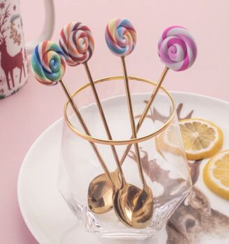 Four Cute Lollipop Teaspoons, 4 of 6