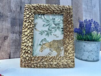 Gold Leafs Photo Frame 6x4 Picture Frame For Wall/Table, 3 of 9
