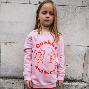 Cookies And Scream Girls' Slogan Sweatshirt, 4 of 4
