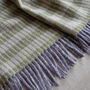 Green And Purple Patterned Merino Lambswool Throw, thumbnail 2 of 5