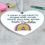 Teacher Thank You Gift, Personalised Heart With Rainbow Keepsake, thumbnail 2 of 5