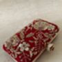 Red Handcrafted Velvet Clutch Bag, thumbnail 6 of 10