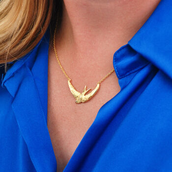 Personalised Sterling Silver Swallow Necklace, 5 of 9