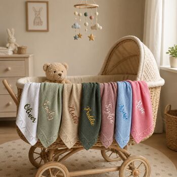 Personalised Baby Blanket |Baby Gift | Newborn Gift, 2 of 11