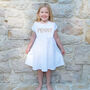 Personalised Girls Dress Natural Name Short Sleeved, thumbnail 1 of 7