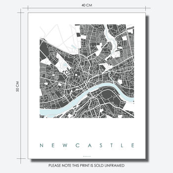 Newcastle Map Art Print Limited Edition, 4 of 5